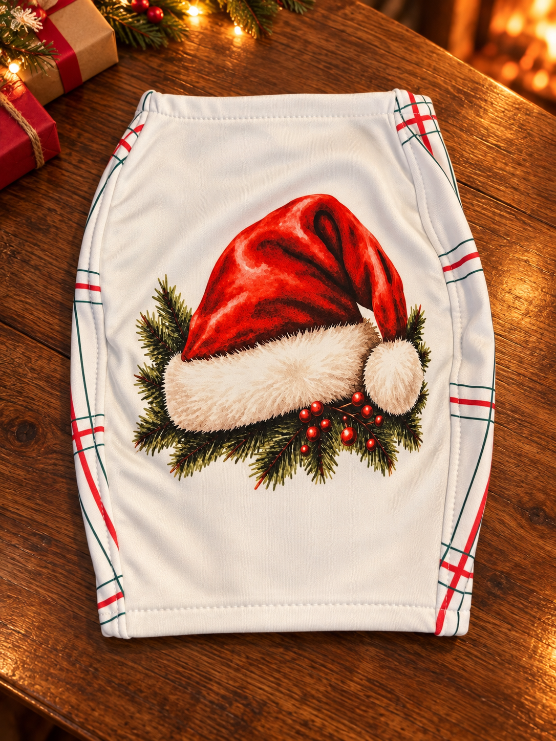 Santa Hat with Plaid