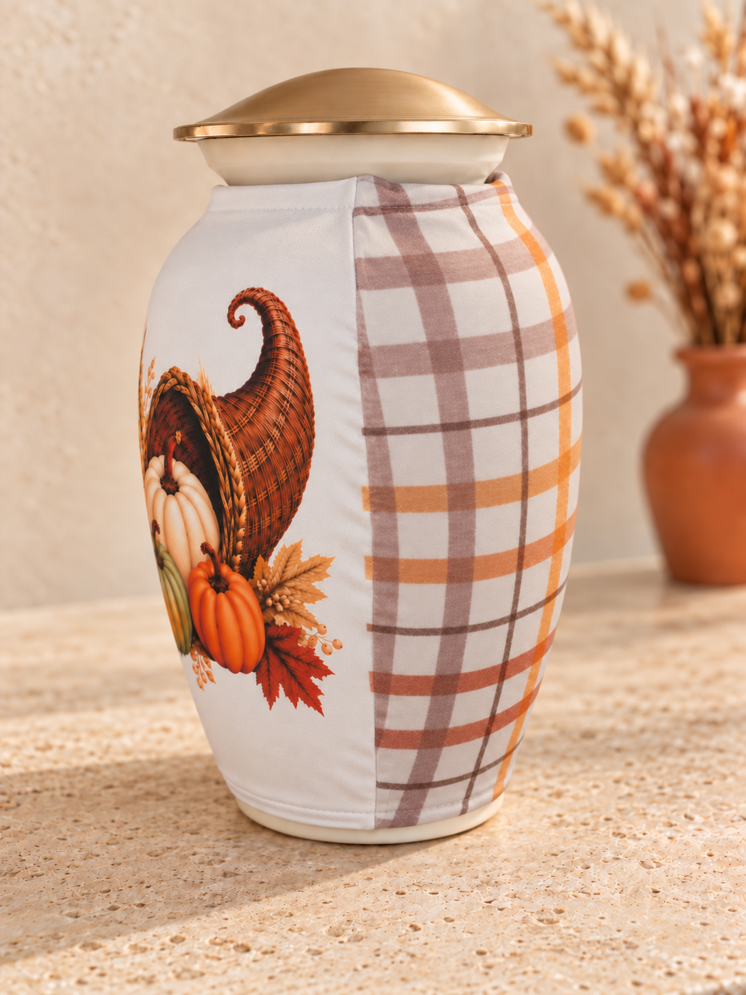Cornucopia with Plaid