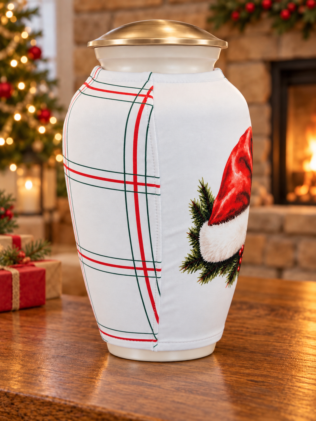 Santa Hat with Plaid